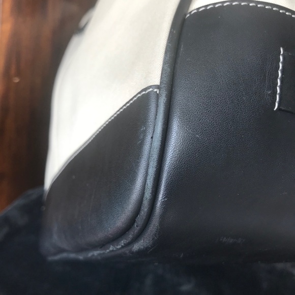 Small Canvas and Leather Coach Tote - Picture 13 of 15